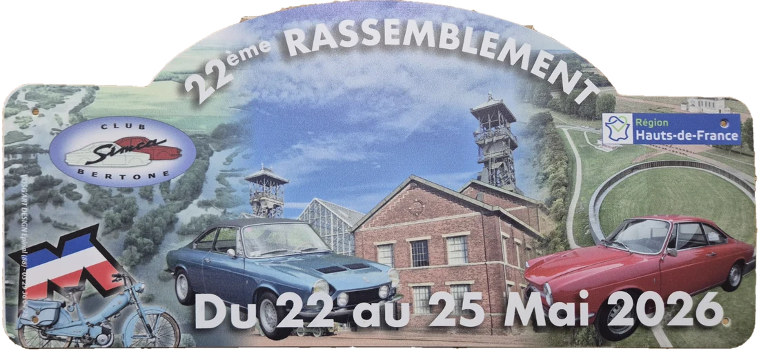 Plaque de rallye du Club Simca Bertone
